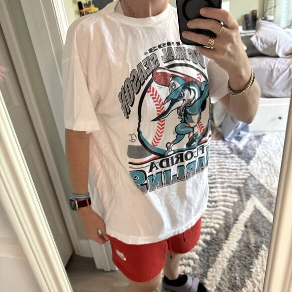 Vintage Florida Miami Marlins Inaugural 1993 Shirt Sz L Fits SM Single Stitch - Picture 10 of 11